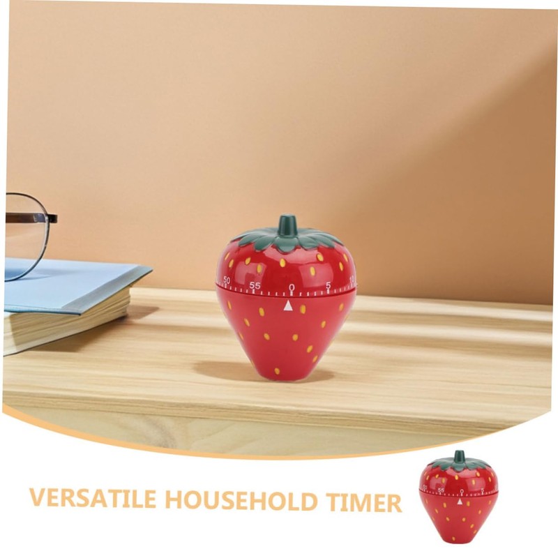 ULTECHNOVO Strawberry Shaped Mechanical Timer Manual Countdown Timer for Cooking