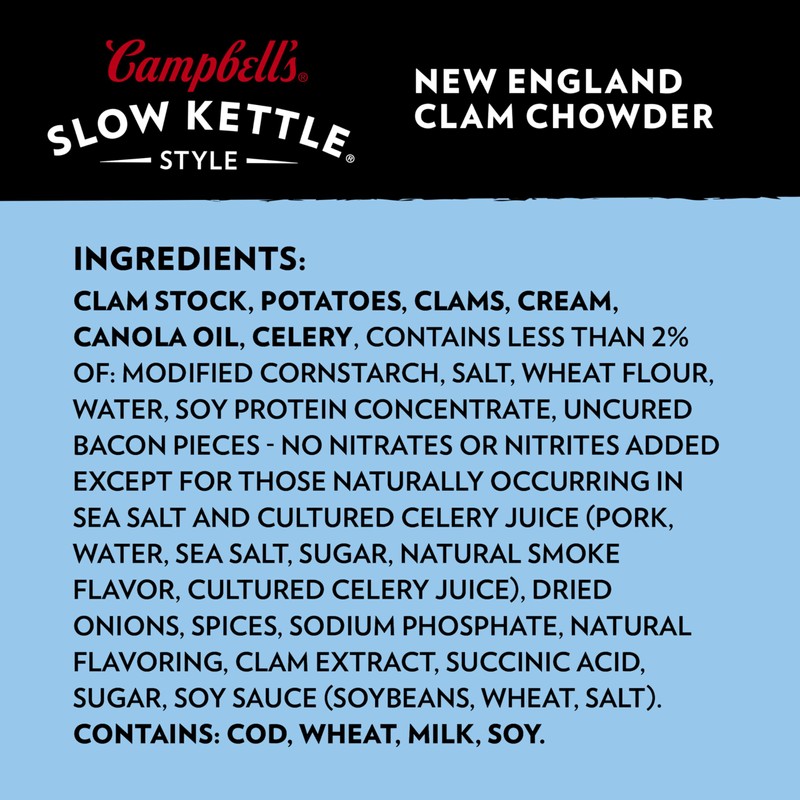 Campbell's Slow Kettle Style New England Clam Chowder, 15.5 oz.