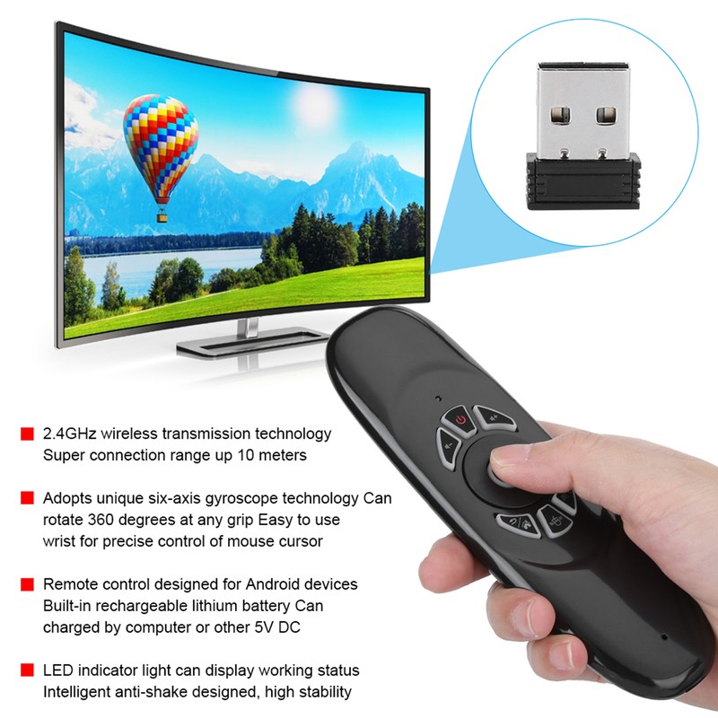 2.4G Air Mouse Mini Wireless C120 Keyboard Voice SixAxis Gyroscope