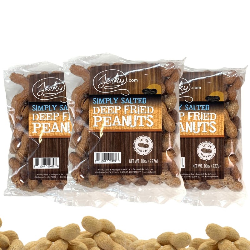 Jerky.com Deep Fried Peanuts Salted 3 Pack - Salted Peanuts