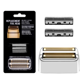 Replacement Foil and Cutters for BaBylissPRO Barberology Double Foil Shaver, Replacement Foil for BaBylissPRO Barberology FXFS2 Shaver, Silver