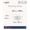 LaGlint 20 OZ White Opal Glass Cereal Bowl Set of