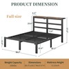 ChicZhiNest Full Black Bed Frames with Charging Station and LED