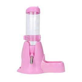 Litewoo Hamster Water Bottle with Food Container Base Hut No Drip Drinking Dispenser for Dwarf Hamster Rats Mouse Gerbil Mice（Pink 125 ML Removable Base）