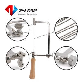 Z-LEAP 1PC Wire Saw Frame Coping Saw Steel Frame with Dia 0.5mm Diamond Wire for DIY&Cutting Tile Jade Stone Ceramic Glass Wood Metal