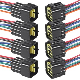 4 Sets 9 Pin Waterproof Connector,9 Way Electrical Car Auto Wire Connector,16AWG Male Female Quick Disconnect Wire Connectors for Car Truck Motorcycle Marine Boat