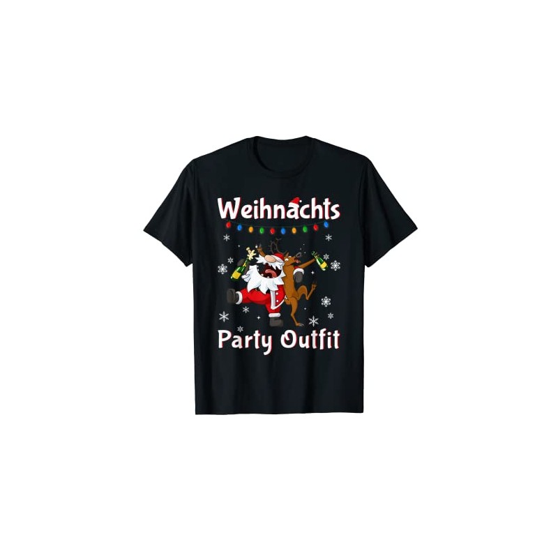 Funny Christmas Outfit Women's Men's Christmas Party T-Shirt, black, s