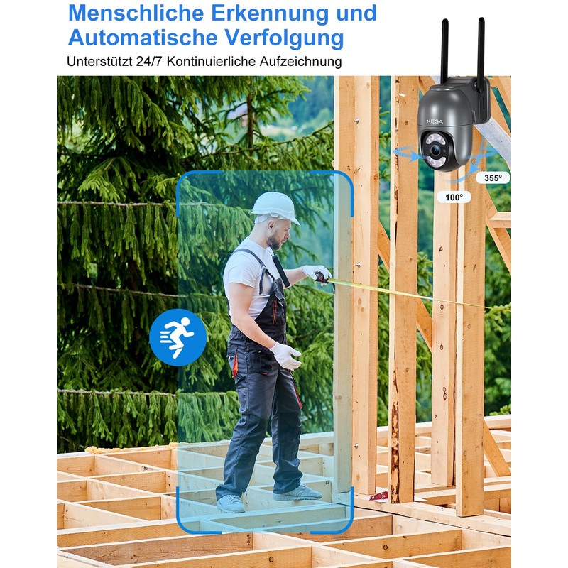 Xega 4G LTE Wired 24/7 Surveillance Camera with SIM Card
