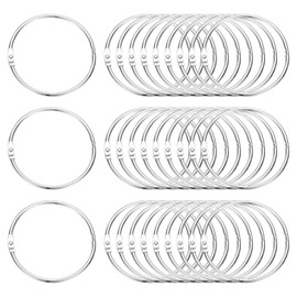 PATIKIL 2.5" x 2.8" Loose Leaf Binder Rings, 30 Pcs Metal Book Rings Nickel Keychain Ring for Paper Index Cards Flash Card Notebook Rings Office Home Book Binder, Silver Tone