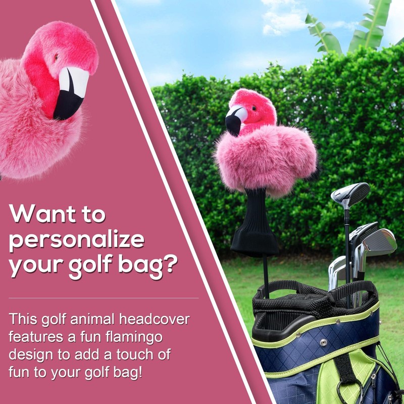 mytag Funny Golf Club Head Covers, Flamingo Animal Plush Driver