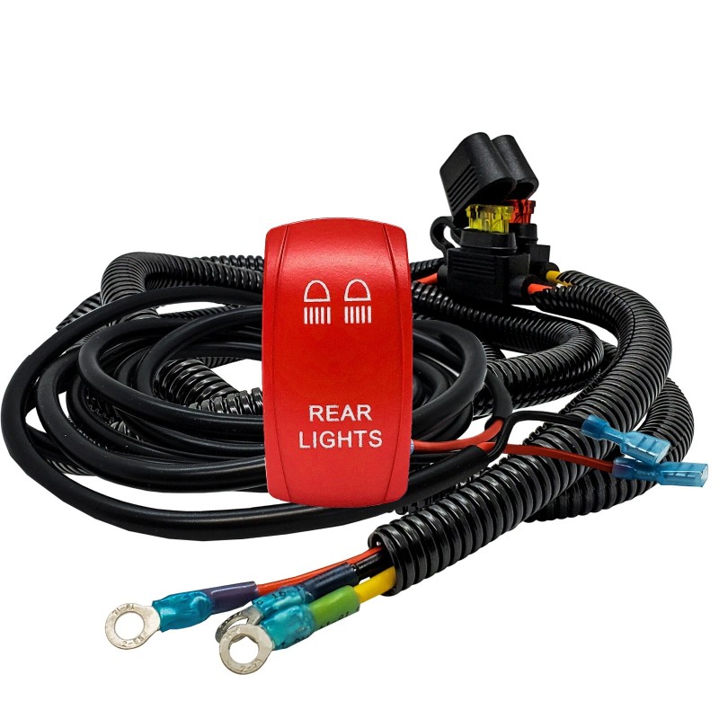 OZ-USA 10ft Power Busbar Wire Harness Kit + Rear Lights