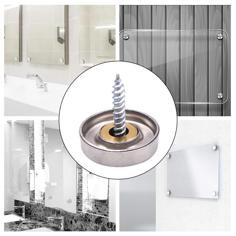 YXQ Mirror Screws Decorative Caps Cover Nails Brushed Stainless Steel
