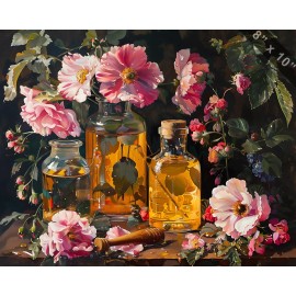 Flower-Infused Honey oil painting --ar 54 e82ff522-038e-