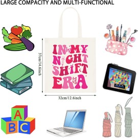 WCGXKO Night Shift Nurse Gift In My Night Shift Era Nurse Tote Bag Nursing Sch-ool Gift