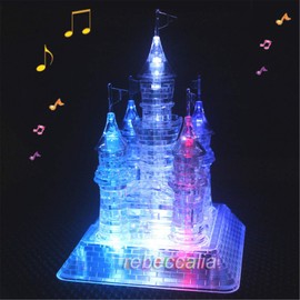 Winlauyet 3D LED Crystal Castle Puzzle Music Box Boy Toy Gift Patience Game