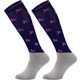 TODO Comodo Riding Socks Modern STPJM Thin Breathable Riding Socks Women Men Children Riding Knee Socks, STPJM - HORSES 04