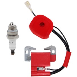 Amavoler Ignition Coil with L7T Spark Plug Fit for 2 Stroke 47cc 49cc Mini Quad Pocket Dirt Bike ATV Scooter Red