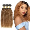 GzorOuzr Curly Wave Honey Blonde Bundles Brazilian Remy Hair Bundle