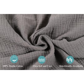 Muslin Travel Crib Fitted Sheets Compatible with Baby Bjorn, Guava Lotus Travel Crib and 24 x 42 Inch Travel Light Playard Mattress Snuggly Soft 100% Cotton Grey & Navy