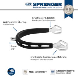 SPRENGER ULTRA FIT EXTRA GRIP Sporen mit Balkenhol Schlaufe, Edelstahl, 15,