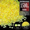 1500pcs 6mm Resin Rhinestones Bulk, Lemon Yellow AB Flatback Round