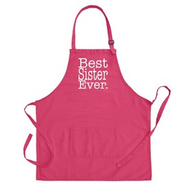 ThisWear Little Sister Gifts For Women Best Sister Ever Two Pocket Adjustable Bib Apron Heliconia
