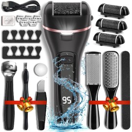 Wea&Hea Electric Callus Remover for Feet with 3 Roller Heads 2 Speed Rechargeable Wat...