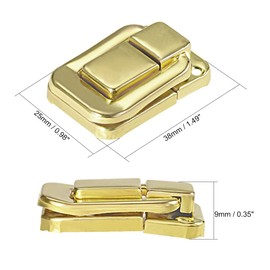 uxcell Toggle Latch, 38mm Retro Style Yellow Decorative Hasp Jewelry Suitcase Box Catch w Screws, Pack of 4