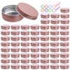 64Pack 2oz Rose Gold Aluminum Tin Jars, Metal Round Tins
