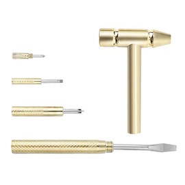 Laroal Hammer Mallet 6 In 1 Mini Copper Hammer Double Head Small Hammer Multifunctional Copper Hammer With Removable Screwdriver Tool For Jewelry Watch Repair