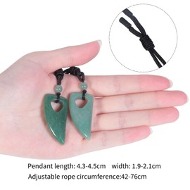 Nupuyai Crystal Wolf Tooth Necklace for Men and Women, Gemstone Wolf Pendant Healing Stone Lucky Charm Talisman Meditation Reiki Jewellery for Friendship, Green Aventurine, Green Aventurine Stone