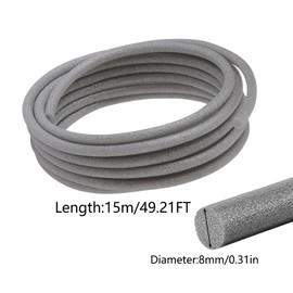 Pe+Round Cord Joint Filling Profile 8 mm x 15 m Back Filling Cord Foam Round Filling Cord for Gap and Joint Concrete Filling (Diameter 8 mm)