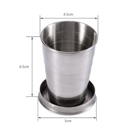 Travel Folding Cup S/M/L Stainless Steel Cup Camp Keychain Design Retractable Telescopic Collapsible Cup(S)