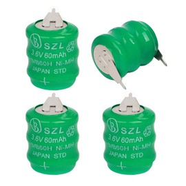 STEPMAX 4 Pack 3.6V 60mAh Ni-MH Battery for Varta 3/V60H 55608303012 PLC CNC Chip Data Power Supply 2 Pin