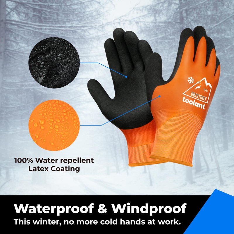 OriStout Waterproof Winter Work Gloves for Men and Women, Touchscreen,