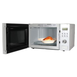 Emerson MW1101W Microwave Oven with Timer & LED Display 1000W, 10 Power Levels, 6 Pre-Programmed Settings, Removable Glass Turntable with Child Safe Lock, 1.1 Cu. Ft, White