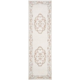 Safavieh Aubusson Collection AUB102A Handmade Traditional Premium Wool Runner, 2'3" x 8' , Ivory / Pink