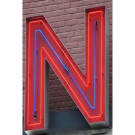 Creative Letter Art? - Original Neon Letter N 996 Collection - 4 by 6 inch Color Alphabet Photography