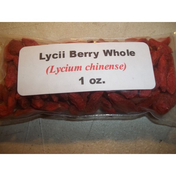 Lycii 1 oz. Lycii Berry Whole (Lycium chinense) Goji Berry