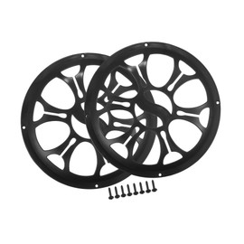 REPAIROCK Universal 8" Car Speaker Grills Cover Round 8 Inch Audio Speaker Subwoofer Guard Protective Case with Mounting Screws ABS Black - Pack of 2 Auto Replacement Parts