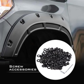 G-PLUS Universal Fender Flares Screw/Bolt Hardware Kit Set Compatible with Universal Car Models Black