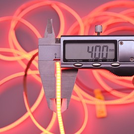 TOPAI Tira LED COB Ultra Delgada 4mm 12V 5 Metros Rojo 400LED/M CRI>90 Regulable Autoadhesiva Flexible Cortable para Casa Dormitorio Cocina (Solo Tira LED)