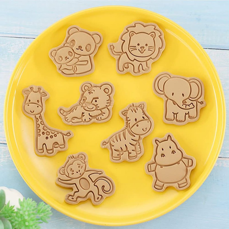 8pcs 3D Easter Cookie Cutter Set, Cookie Mold,Cute Cartoon Shapes