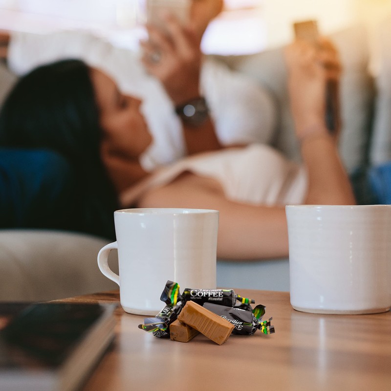 Brazilian Coffee Flavored Taffy Candy, Individually Wrapped, Bulk Pack 2