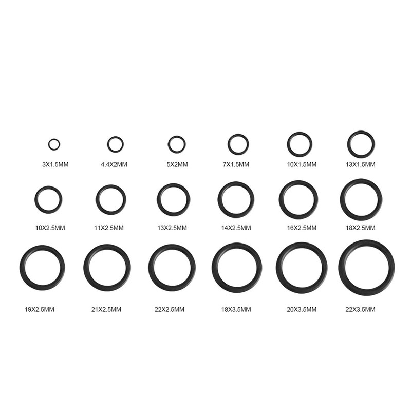 279Pcs/Kit 18 Sizes Rubber O-Ring Washer Assortment Kit, Black O