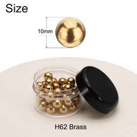 sourcing map 50 Pcs 10 mm Bearing Balls H62 Brass Ball G200 Precision Balls