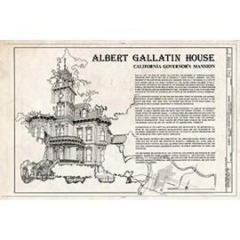 Historic Pictoric : Blueprint HABS Cal,34-SAC,19- (Sheet 1 of 9) - Albert Gallatin House, 1527 H Street, Sacramento, Sacramento County, CA 24in x 16in