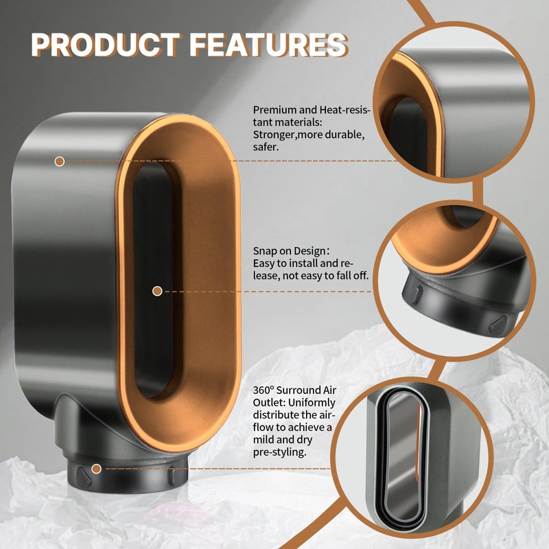 Pre-Styling Dryer Nozzle for Dyson Airwrap Styler Attachment,Replacement Pre-Styling Dryer