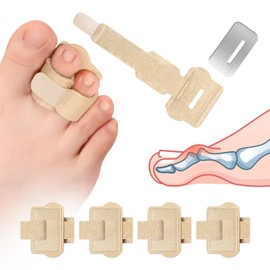 Pozpo Tech Hammer Toe Straighteners Toe Correction Splint for Women with Metal Plate (Beige) - Pack of 4
