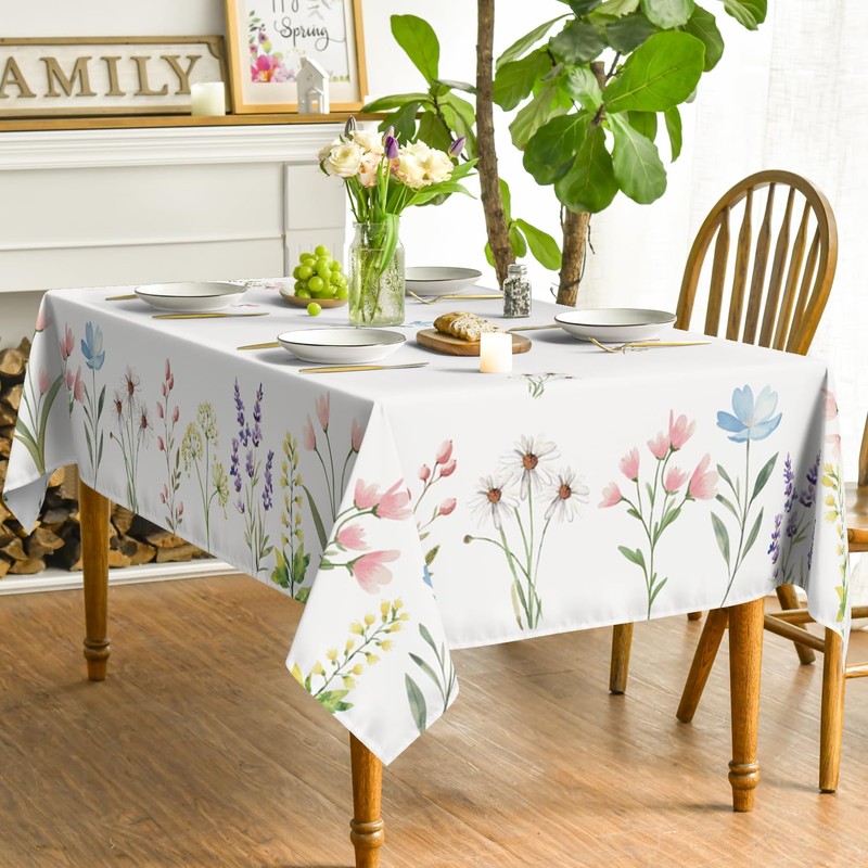 Artoid Mode Floral Leaves Spring Table Cloth, Rectangular 140x200 cm